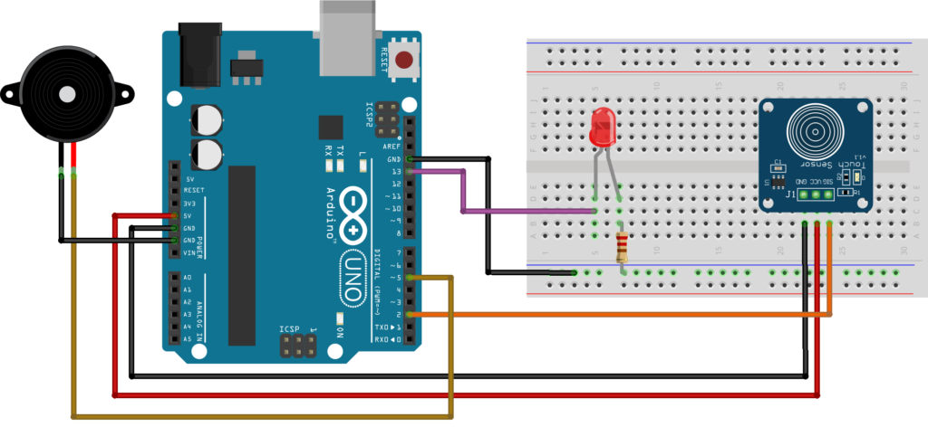 Touch Sensor Controlled LED โ Texoham AI Circuit Diagram