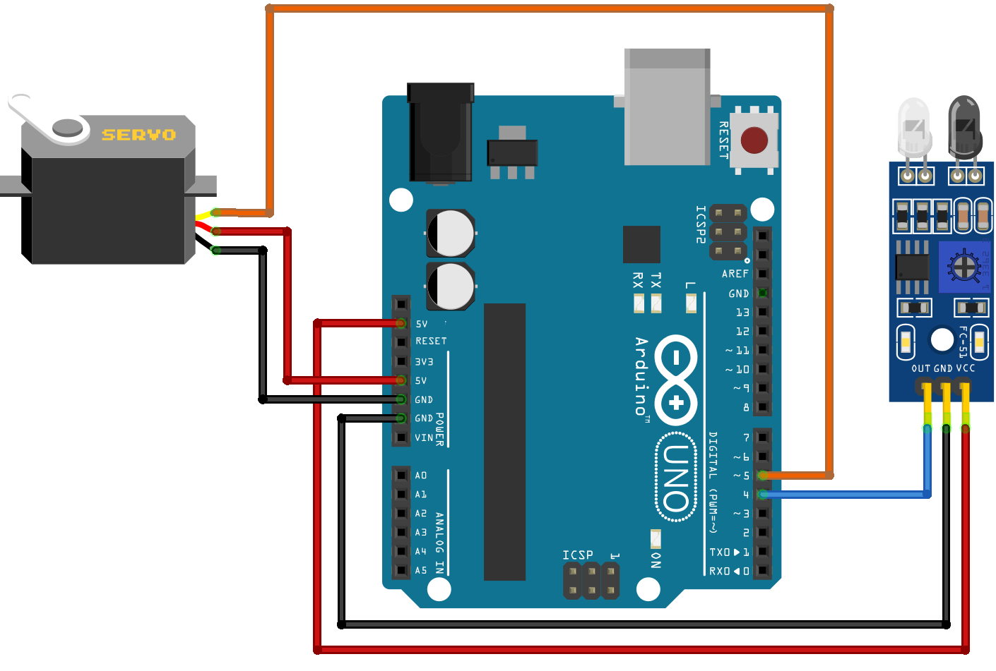 IR Sensor Controlled Servo Motor – Texoham AI